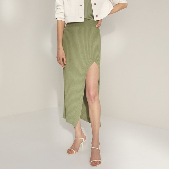 Aritzia Dresses & Skirts - Wilfred Knit Slit Skirt - Sz S - Sagesse